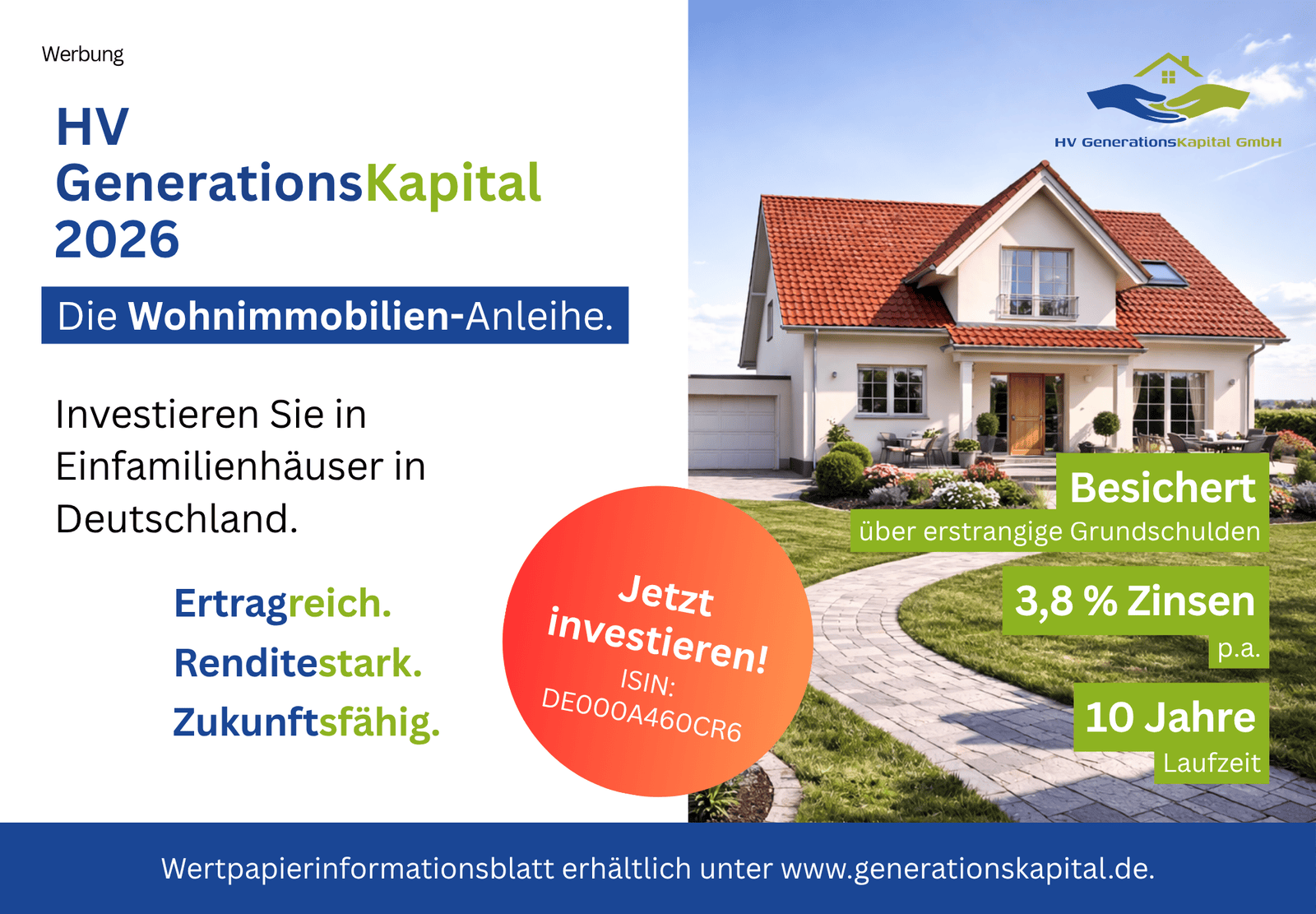 HV GenerationsKapital GmbH issues “HV GenerationsKapital 2026” bond – BaFin approves securities information sheet, subscription now open